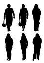 Silhouettes of plump women