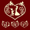 Silhouettes of the Prince and Princess set