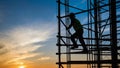 Silhouettes of Progress: Men in Hardhats