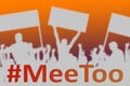 Silhouettes of protesting people as symbol of new movement MeeToo