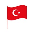 Turkish flag vector illustrationisolated on a white background