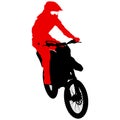 Silhouettes Rider participates motocross championship. Vector illustration