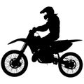 Silhouettes Rider participates motocross championship. Vector illustration