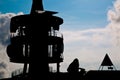 Silhouettes at Rigi peak Switzerland Royalty Free Stock Photo