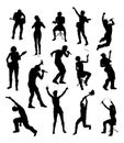 Silhouettes Rock or Pop Band Musicians Royalty Free Stock Photo