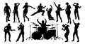 Silhouettes Rock or Pop Band Musicians Royalty Free Stock Photo