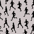 Silhouettes of running athletes