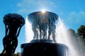 The silhouettes of sculptures of Vigeland Fountain, Frogner Park, Oslo, Norway Royalty Free Stock Photo