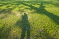 Shadow of one person standing on grass Royalty Free Stock Photo