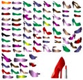 Silhouettes shoes Royalty Free Stock Photo