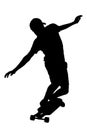 Silhouettes of skater boy. Royalty Free Stock Photo