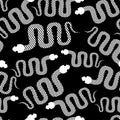 Silhouettes snakes seamless pattern. Vector background of desert