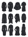 Silhouettes of spring women`s coats