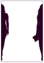 Silhouettes of stylish fashion women frame Royalty Free Stock Photo