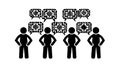 Silhouettes of Thinking People with Speech Bubbles, vector design Generative AI Royalty Free Stock Photo