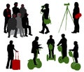 Silhouettes of tourists