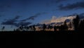 Silhouettes of trees under a cloudy sky in the evening - cool for backgrounds and wallpapers