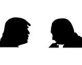 Silhouettes of Trump and Putin