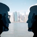 Silhouettes of two businessperson