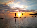 Two children fishing