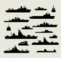 Silhouettes of warships