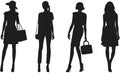 Silhouettes of women Royalty Free Stock Photo