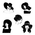 Silhouettes of women`s portraits Royalty Free Stock Photo