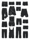 Silhouettes of women's shorts