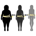 Silhouettes of women thick and thin. Vector