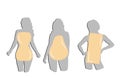 Silhouettes of women by type of figure. vector illustration. Royalty Free Stock Photo