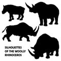 Silhouettes of woolly rhinoceros