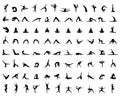 Silhouettes of yoga and fitness