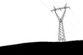 Silhoutette of Pylon on hill Royalty Free Stock Photo