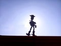 A silhoutte of a animated movie character- Woody from toy story Royalty Free Stock Photo