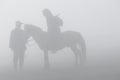 Silhoutte of the Horseback Ride Royalty Free Stock Photo