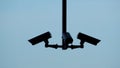 Silhoutte images of security camera or cctv video surveilance