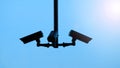 Silhoutte images of security camera or cctv video surveilance