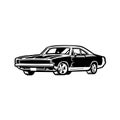 Silhoutte muscle car vector image side view