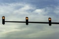 A silhoutte view of traffic lights