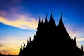 Silhuet temple with beautiful sky Royalty Free Stock Photo
