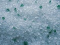 Silica gel, cat tray filler. blue and green translucent crystals texture Royalty Free Stock Photo