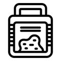 Silica gel sand filler icon outline vector. Animal litterbox waste hygiene