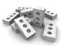 Silicate bricks on a white surface Royalty Free Stock Photo