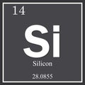 Silicon chemical element, dark square symbol