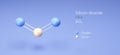 silicon dioxide molecule, molecular structures, silica, 3d model, Structural Chemical Formula and Atoms with Color Coding