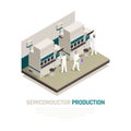 Silicon Factory Isometric Background Royalty Free Stock Photo