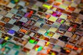 Silicon semiconductor wafer close-up. In electronics, a wafer also called a slice or substrate is a thin slice of semiconductor, a