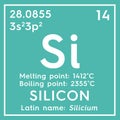 Silicon. Silicium. Metalloids. Chemical Element of Mendeleev\'s Periodic Table 3D illustration