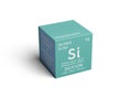 Silicon. Silicium. Metalloids. Chemical Element of Mendeleev\'s Periodic Table 3D illustration