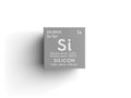 Silicon. Silicium. Metalloids. Chemical Element of Mendeleev\'s Periodic Table 3D illustration Royalty Free Stock Photo